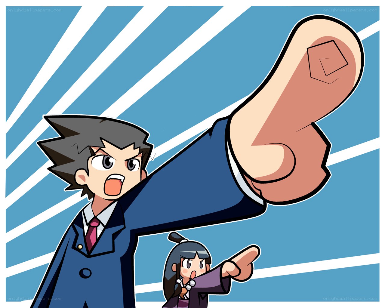 Angry character with giant foot