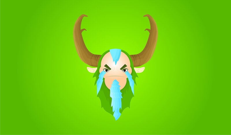 angry character with horns