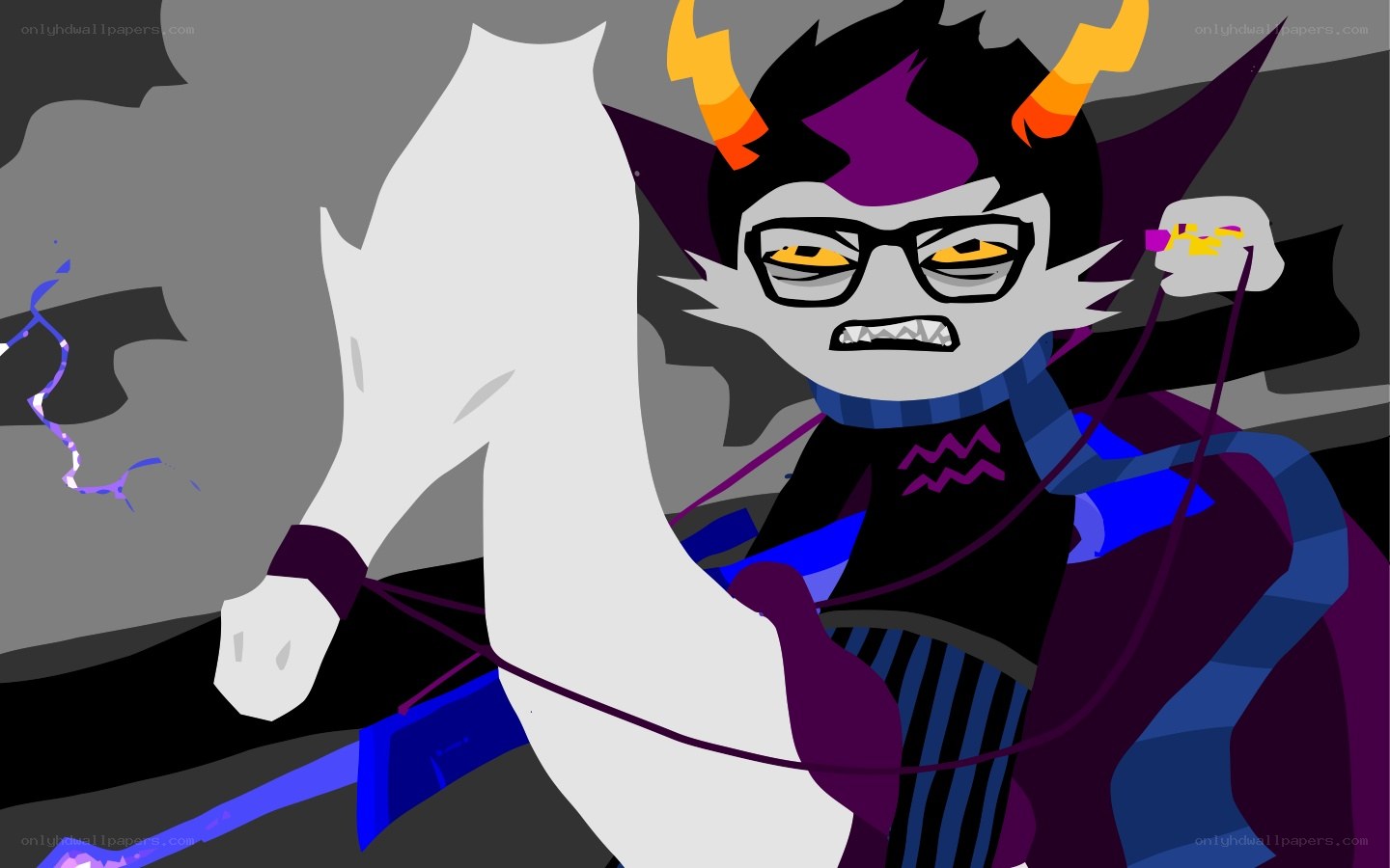 angry character with horse