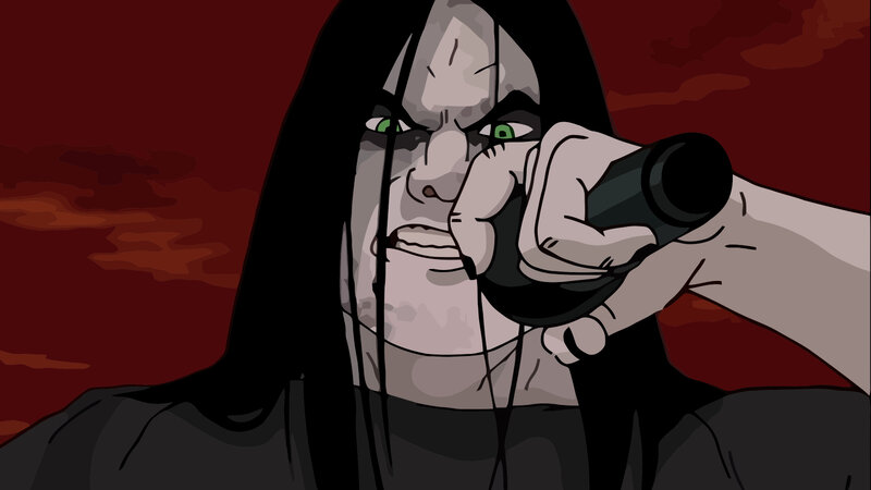 angry character with microphone