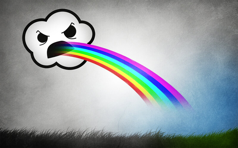 angry cloud rainbow