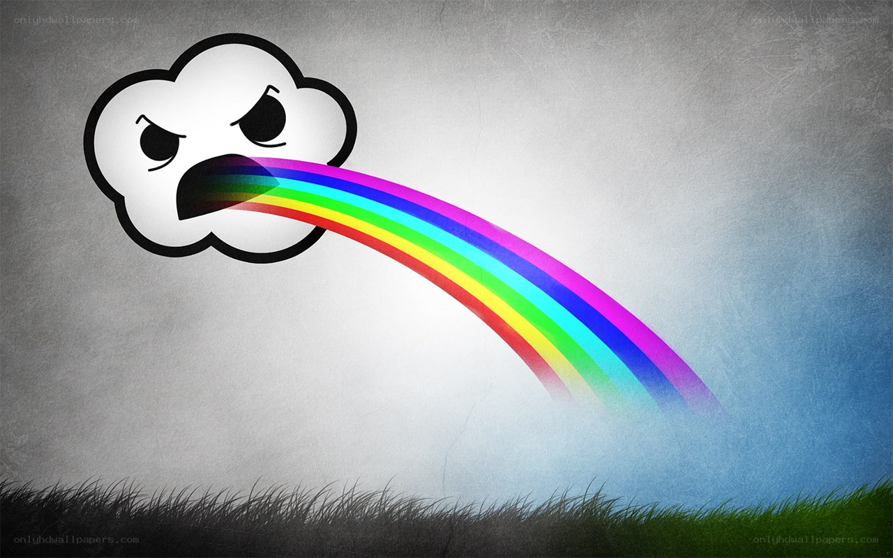 angry cloud rainbow