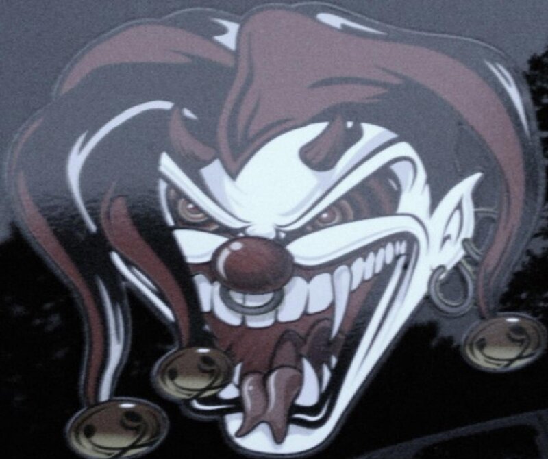 Angry Clown Face — White