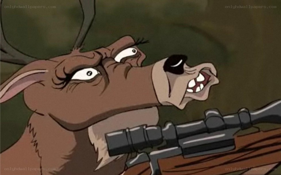 angry deer with rifle