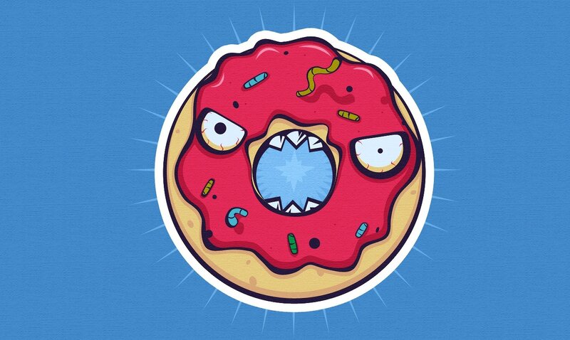 angry donut character
