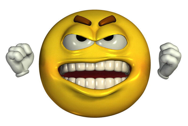 Angry Emoji Face — Yellow