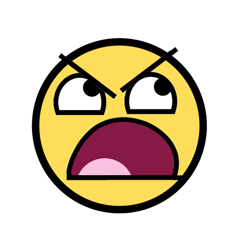 Angry Emoji Face — Yellow, Vector Art