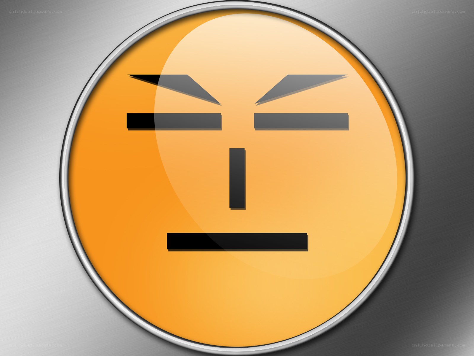angry emoji on metal