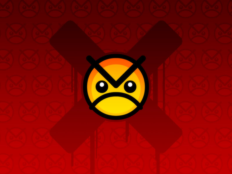 angry emoji with cross