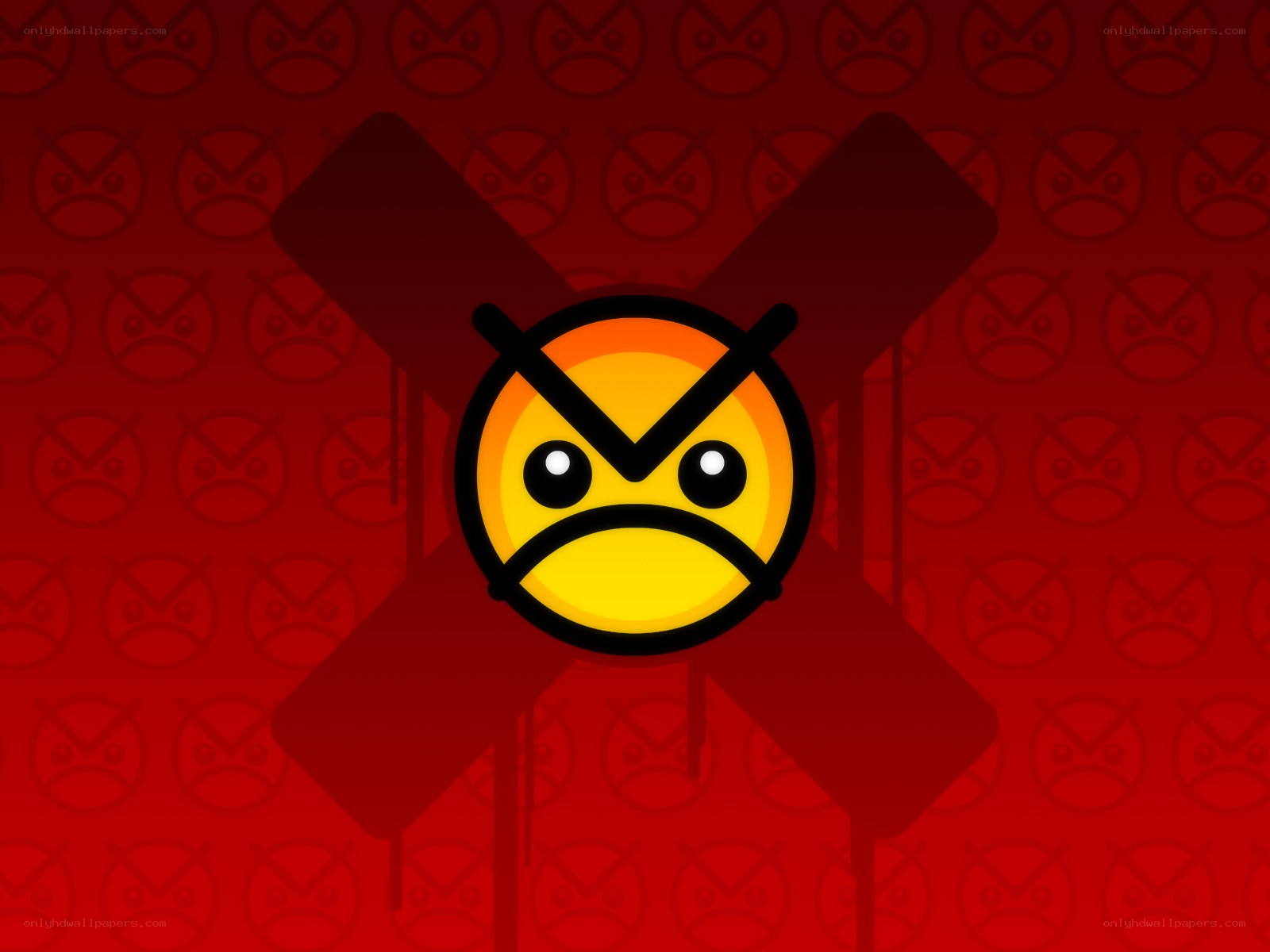 angry emoji with cross
