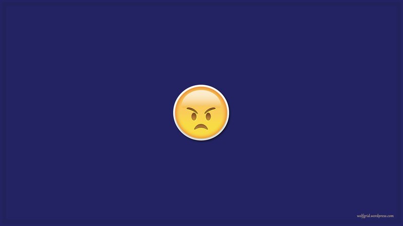 Angry Face Emoji — Blue