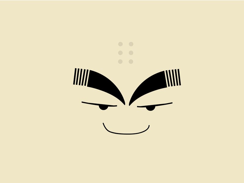 Angry Face Illustration — Beige