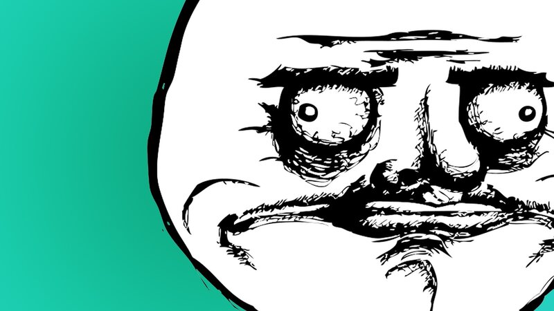 Angry Face Meme — White, Intense
