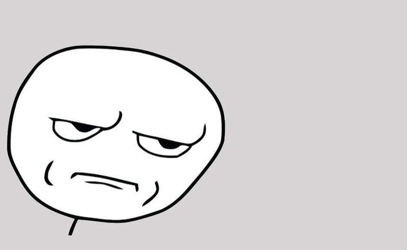 Angry Face Meme — White