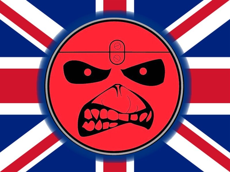 angry face on union jack