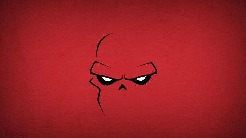 Angry Face Silhouette — Red