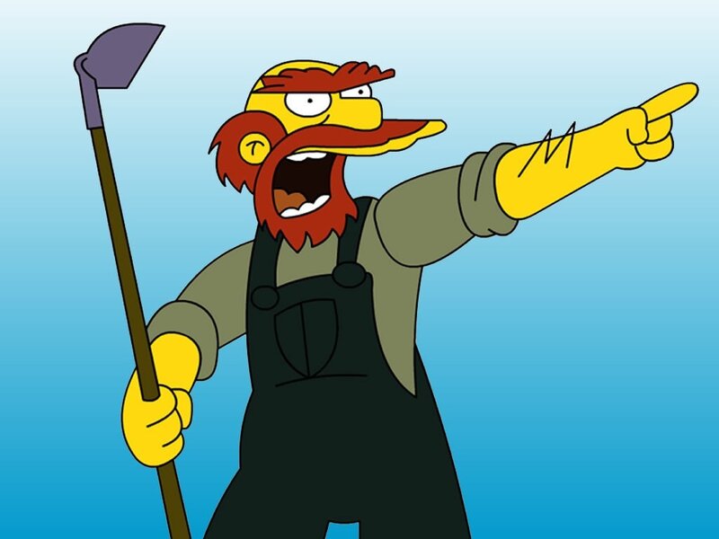 angry farmer pointing