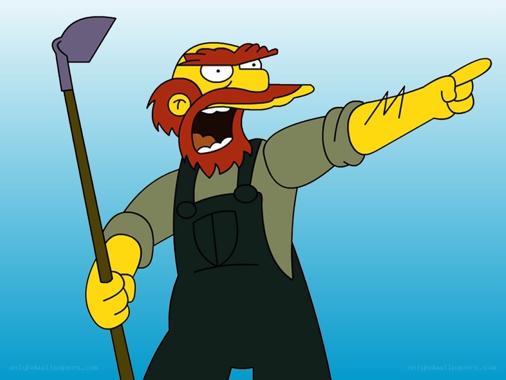 angry farmer pointing