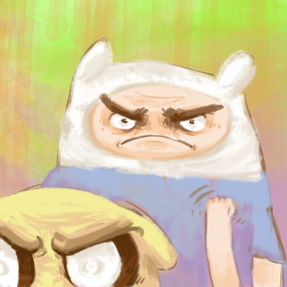angry finn from adventure time