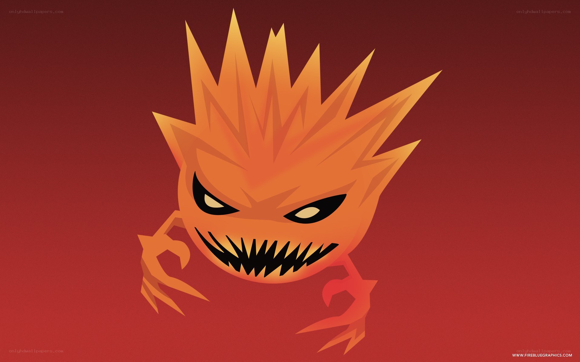 angry fire monster