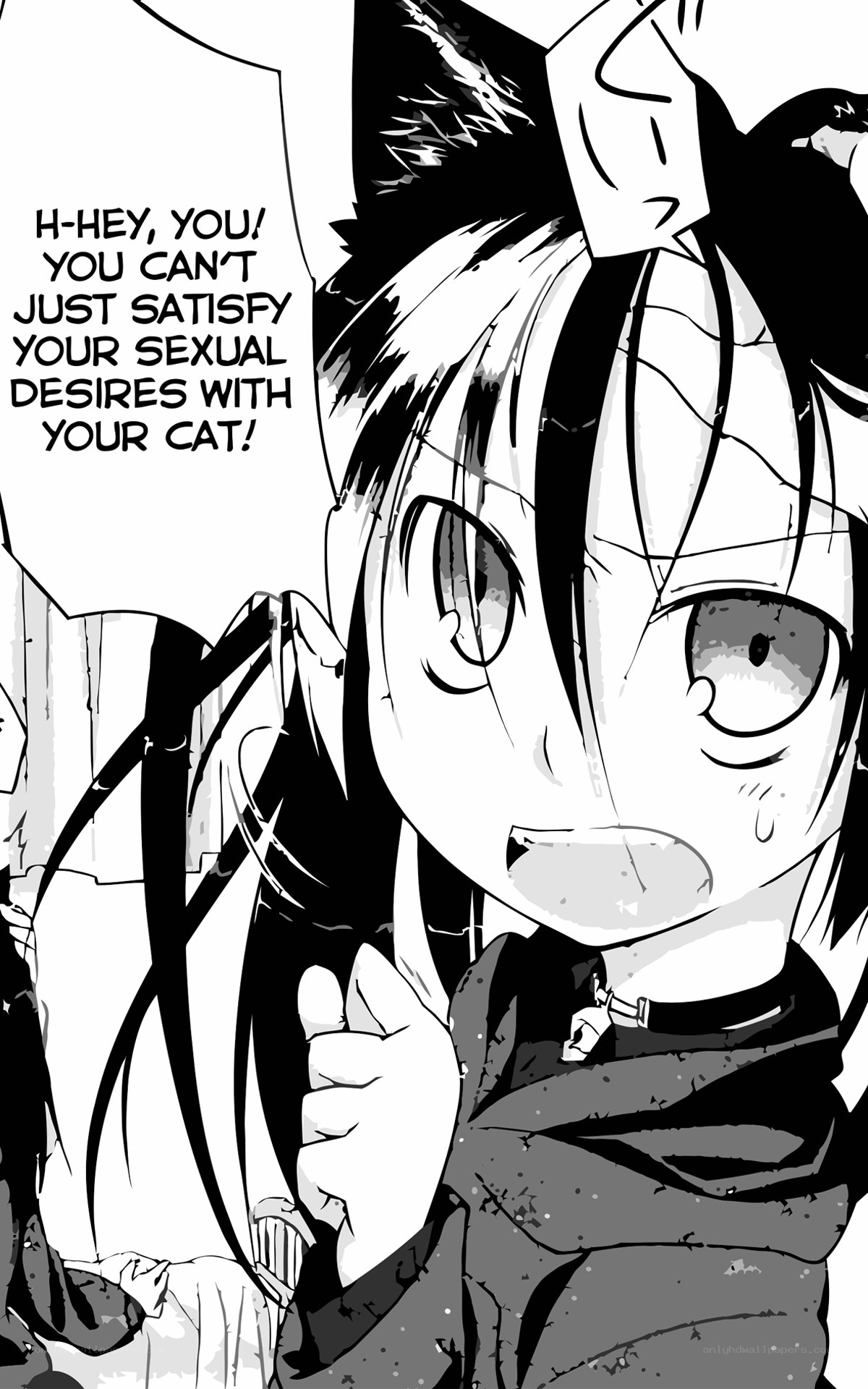 angry girl with cat ears