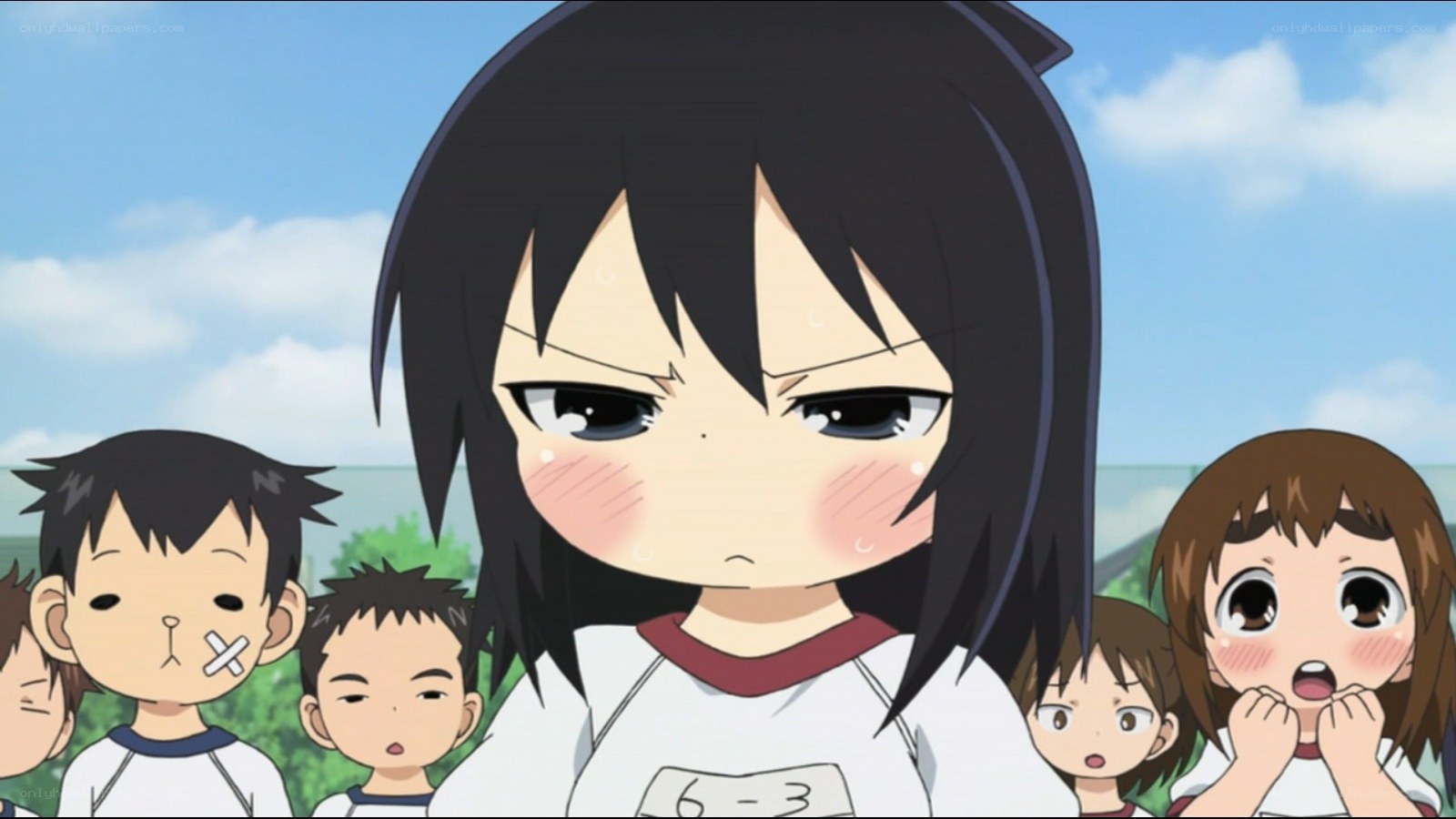 angry girl with classmates