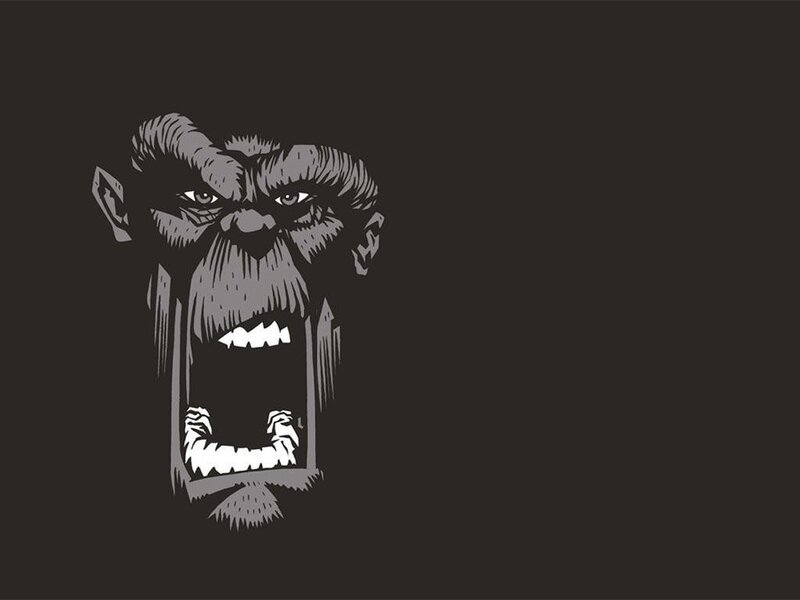 angry gorilla illustration