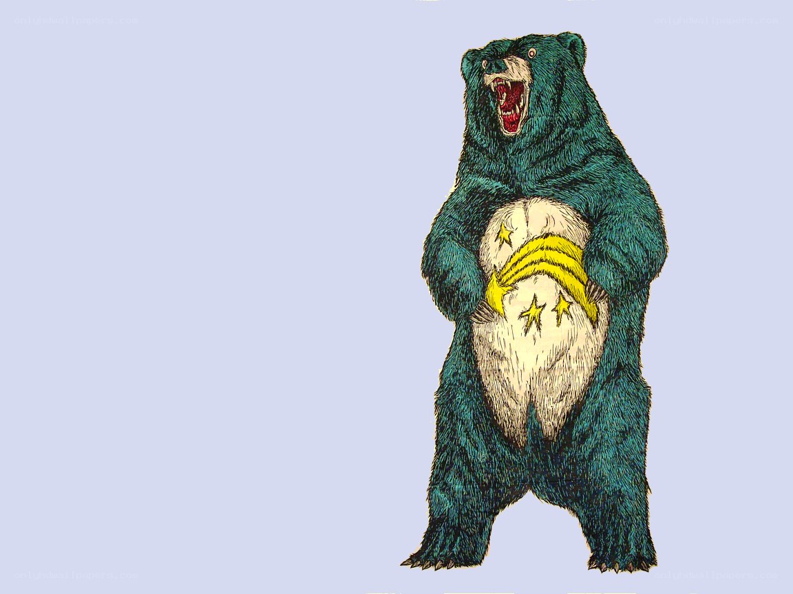 angry green bear with stars