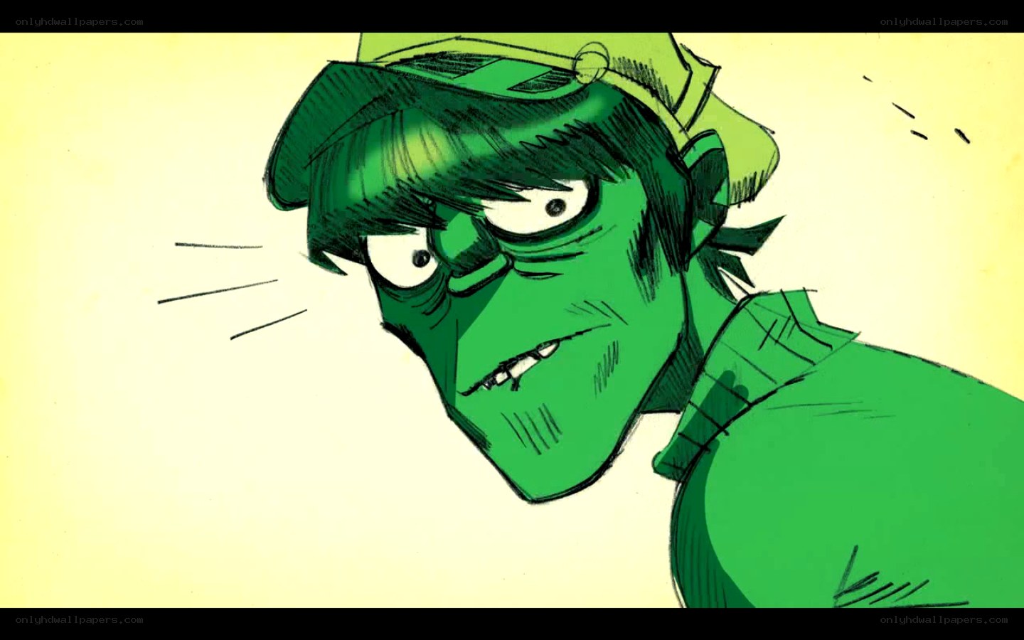 angry green cartoon character