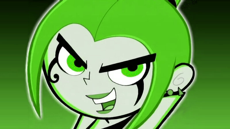 angry green character face