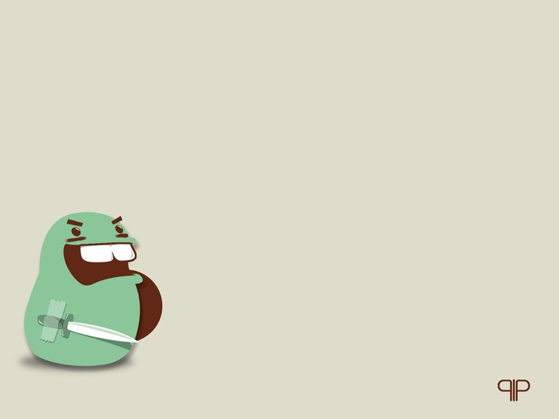 angry green character with knife