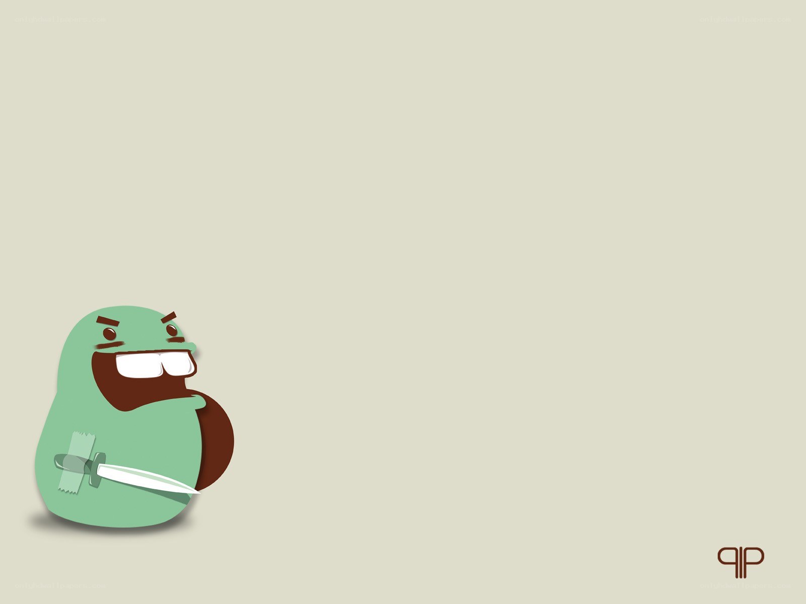 angry green character with knife