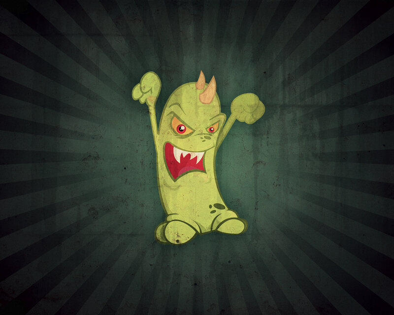 angry green monster character
