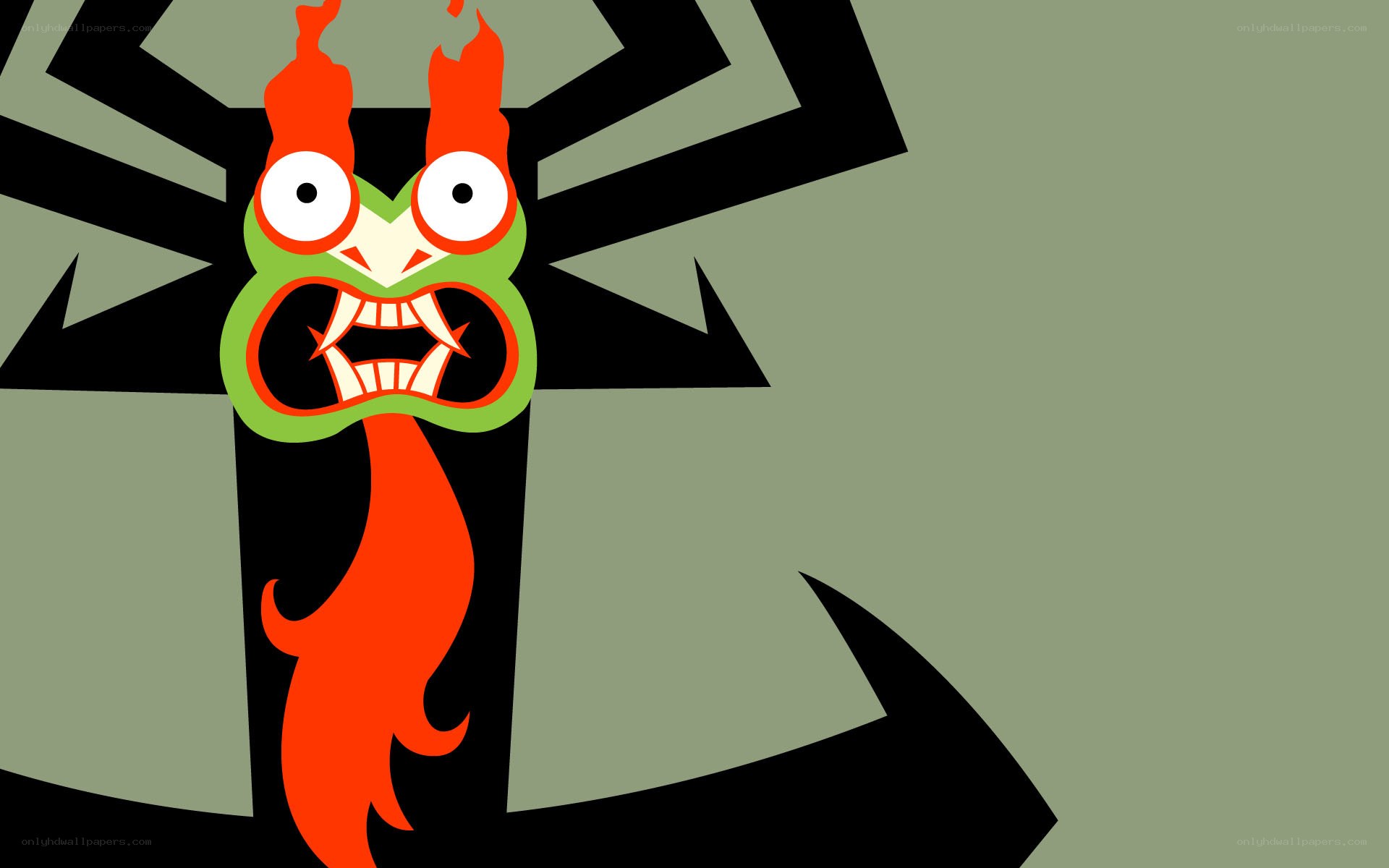 angry green monster face