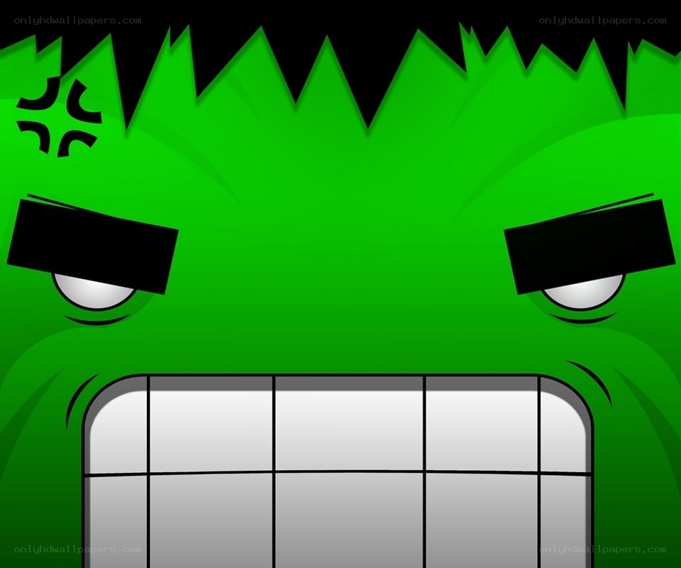 angry green monster face