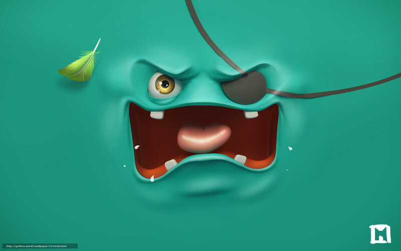 angry green monster face