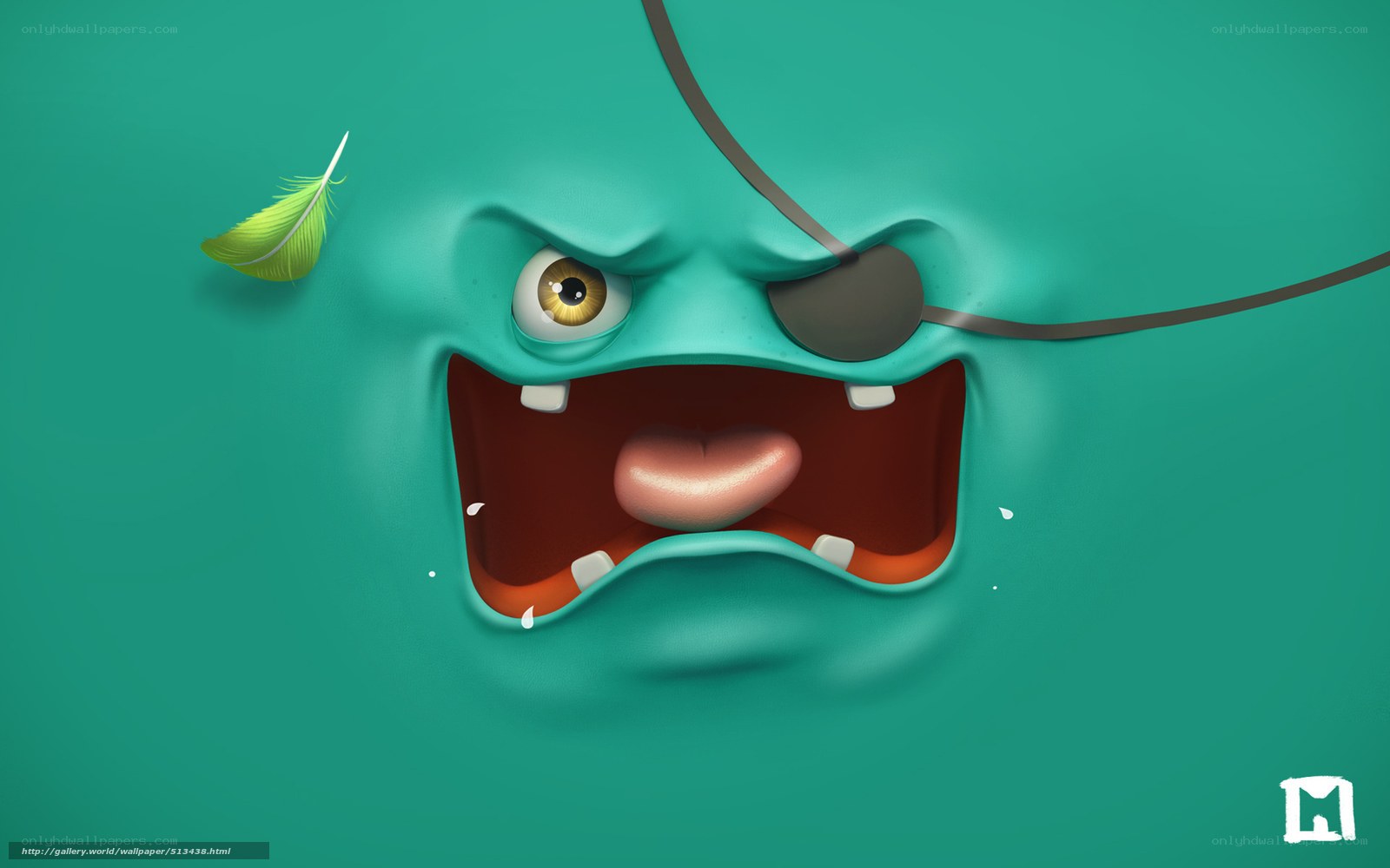 angry green monster face
