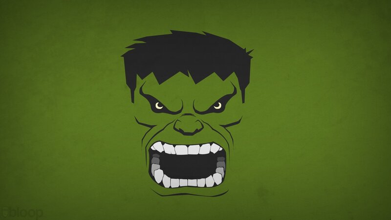 Angry Hulk Face — Green, Aggressive