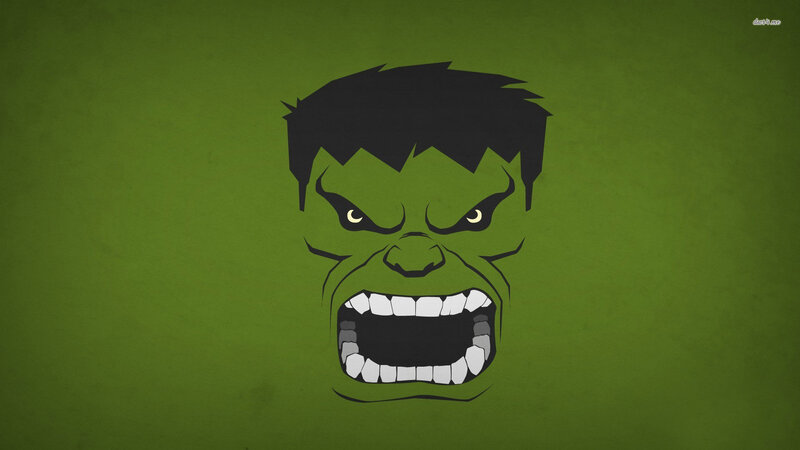 Angry Hulk Face — Green