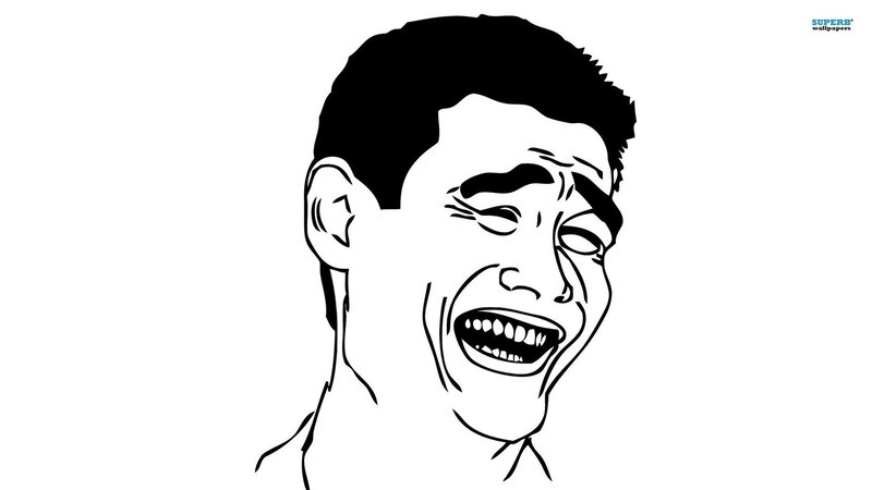 angry laughing man meme