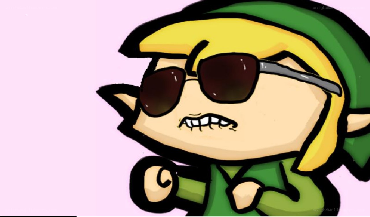 angry link in sunglasses