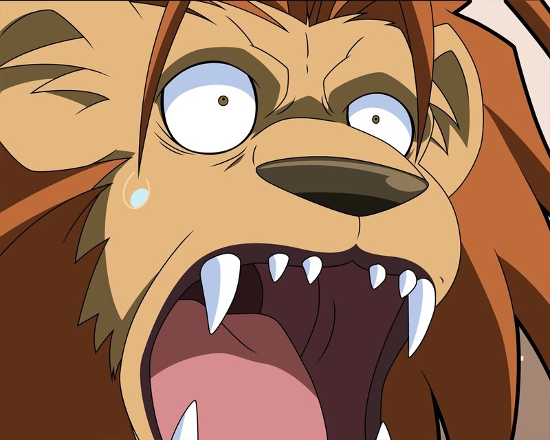 angry lion character