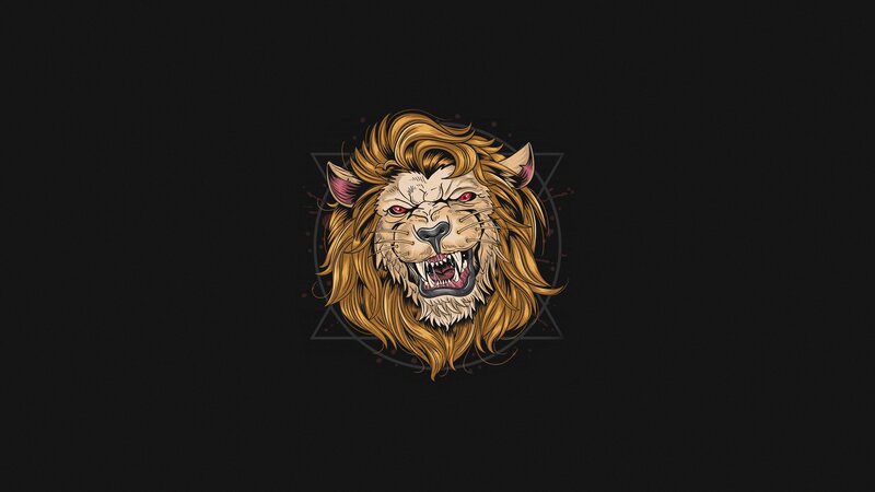 Angry Lion Head