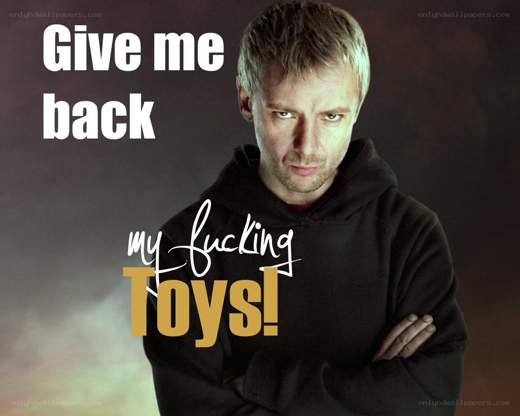 angry man demanding toys