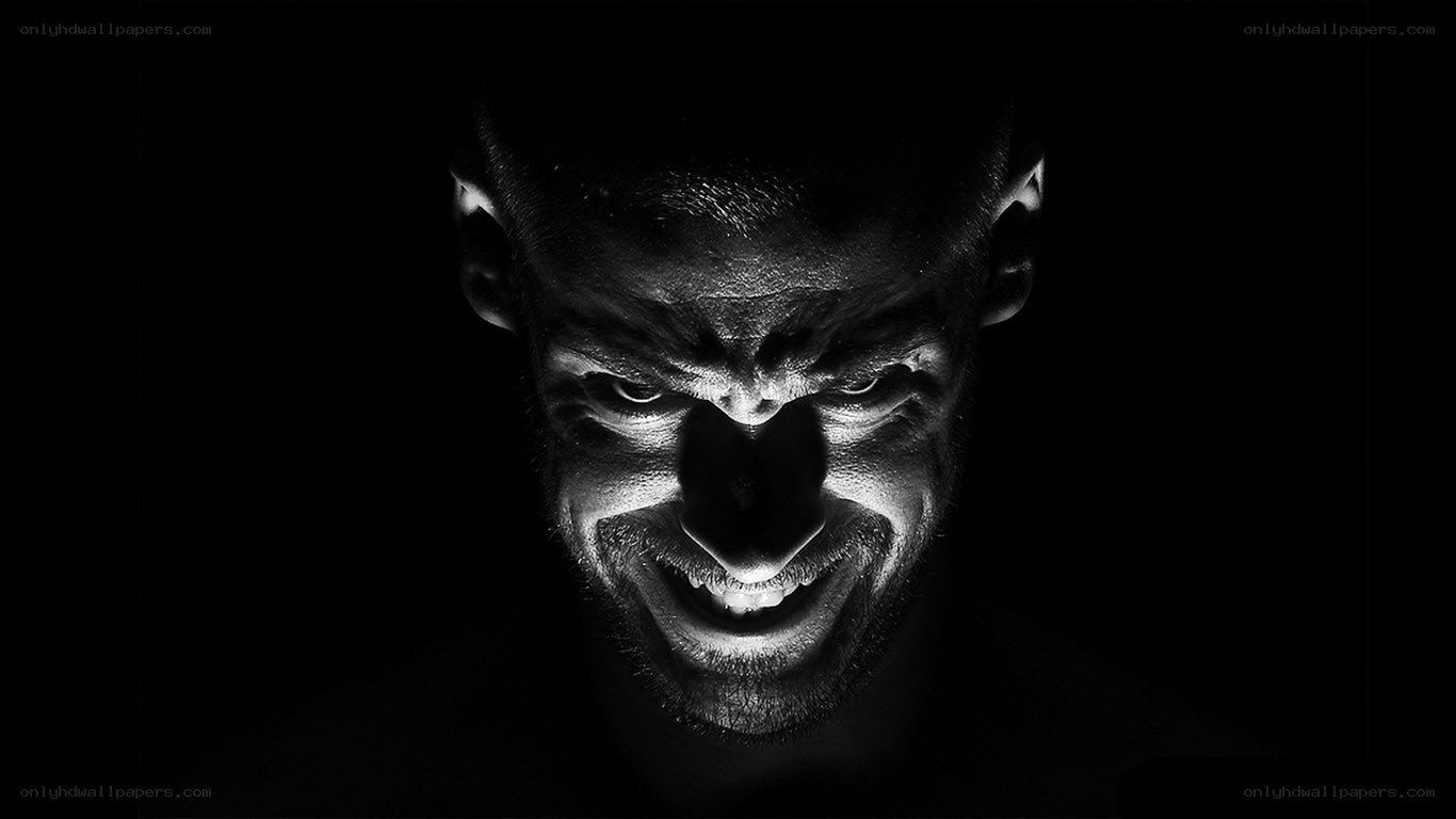 angry man in dark
