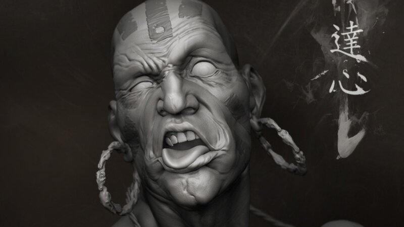 angry man sculpture