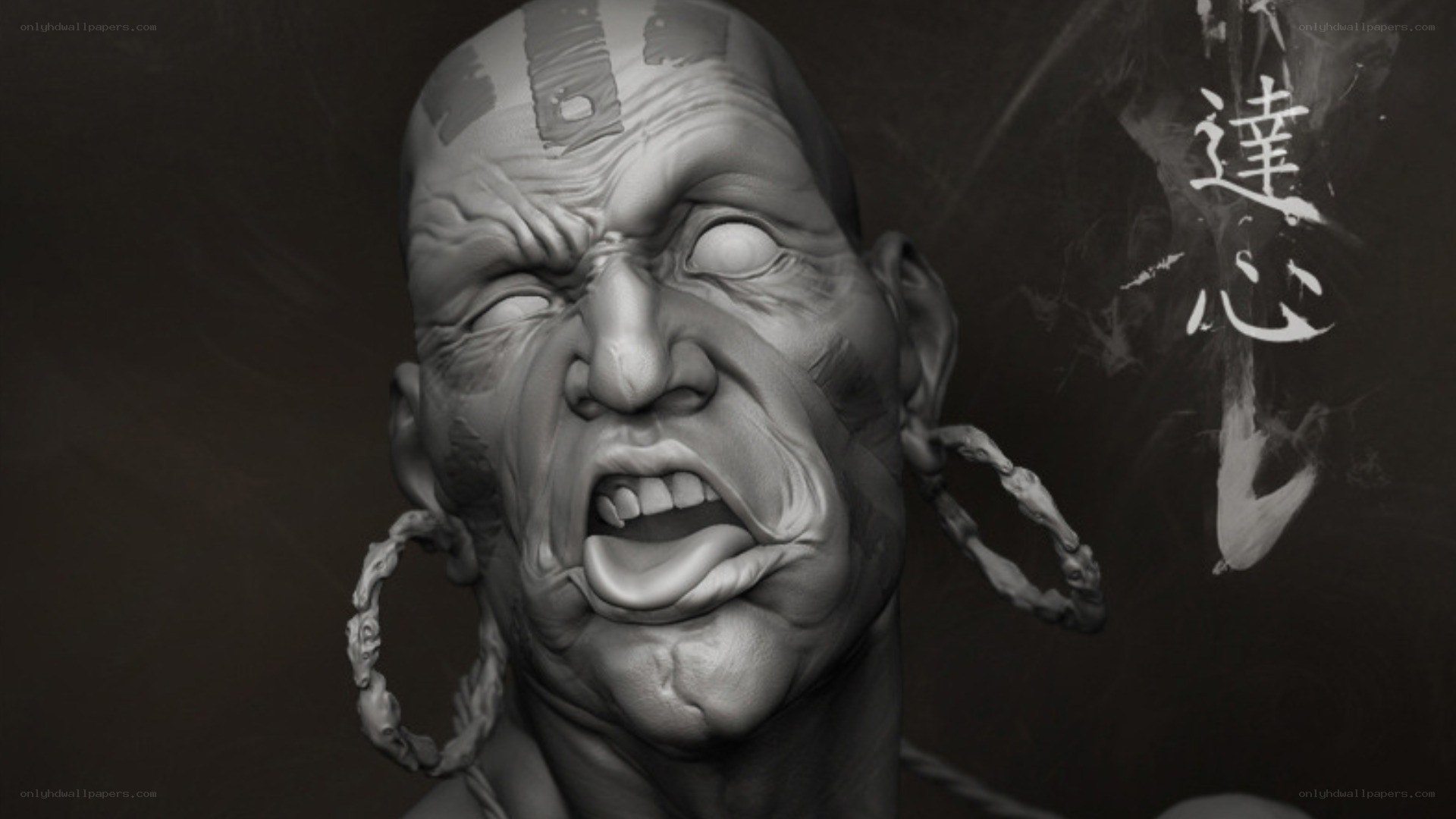 angry man sculpture