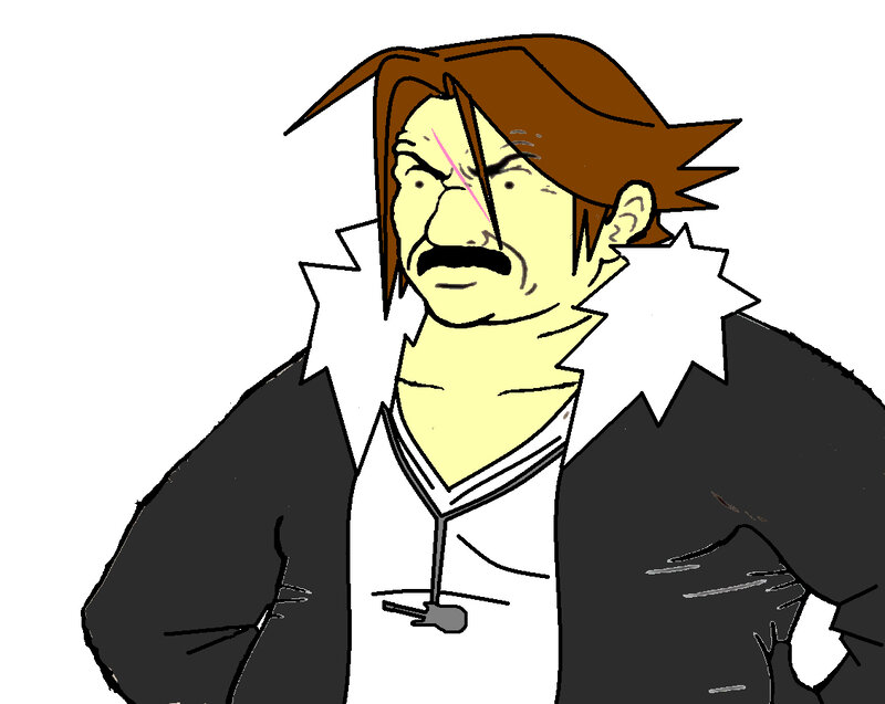 angry man with scar