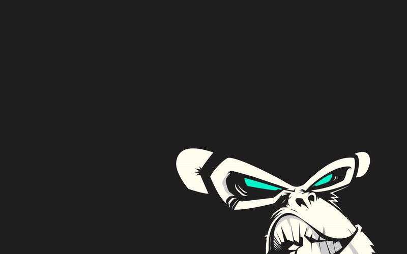 Angry Monkey Face — Black
