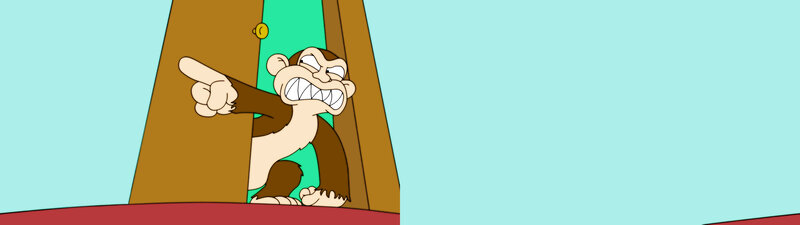 Angry Monkey Pointing — Blue